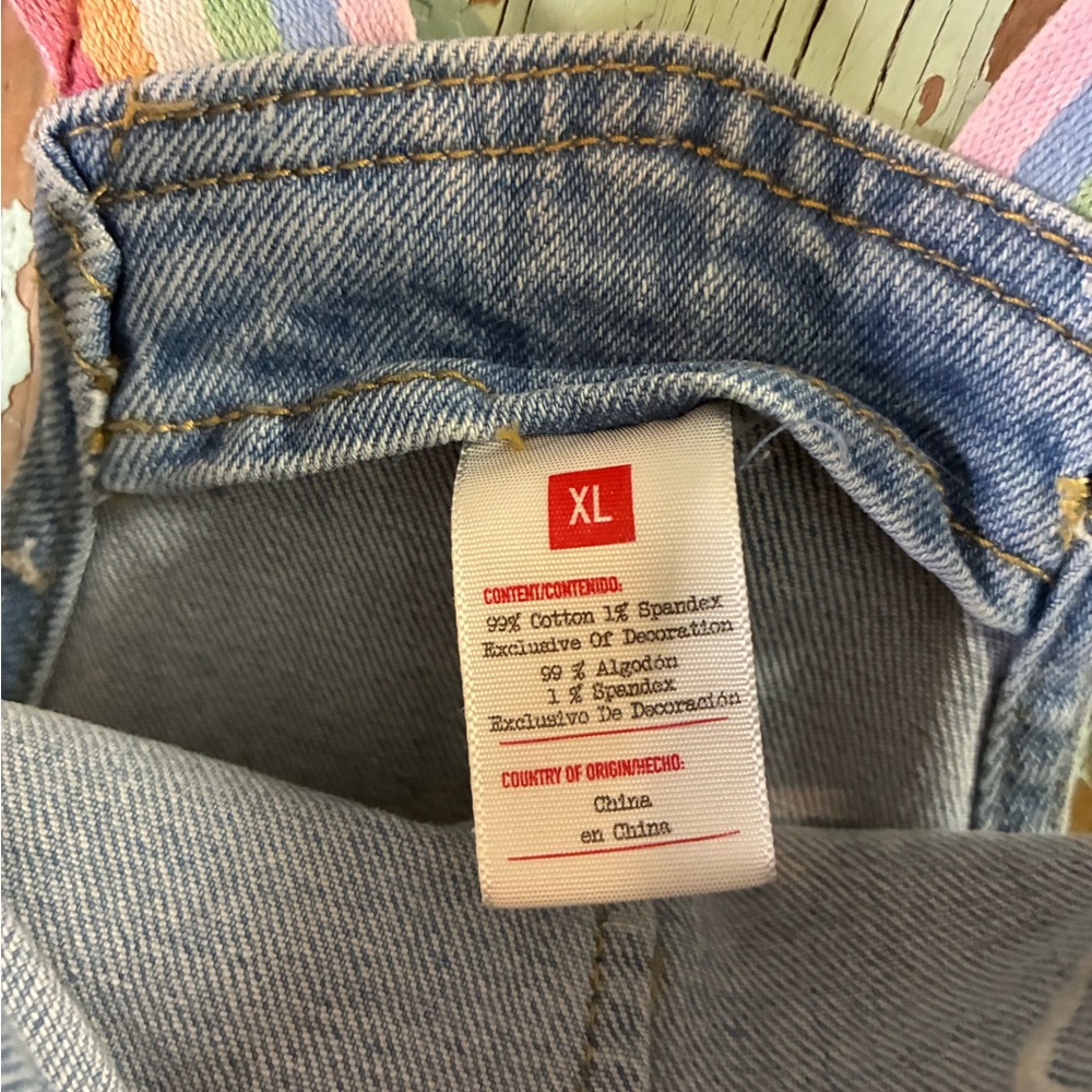 Denim Overalls with Rainbow Straps - Picture 2 of 5